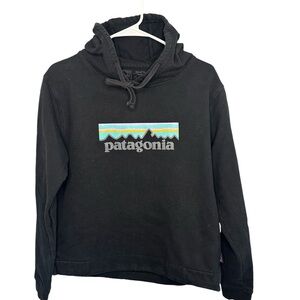 Men’s MEDIUM Black Patagonia P-6 Uprisal Hoodie Recycle ♻️ Pullover Classic
